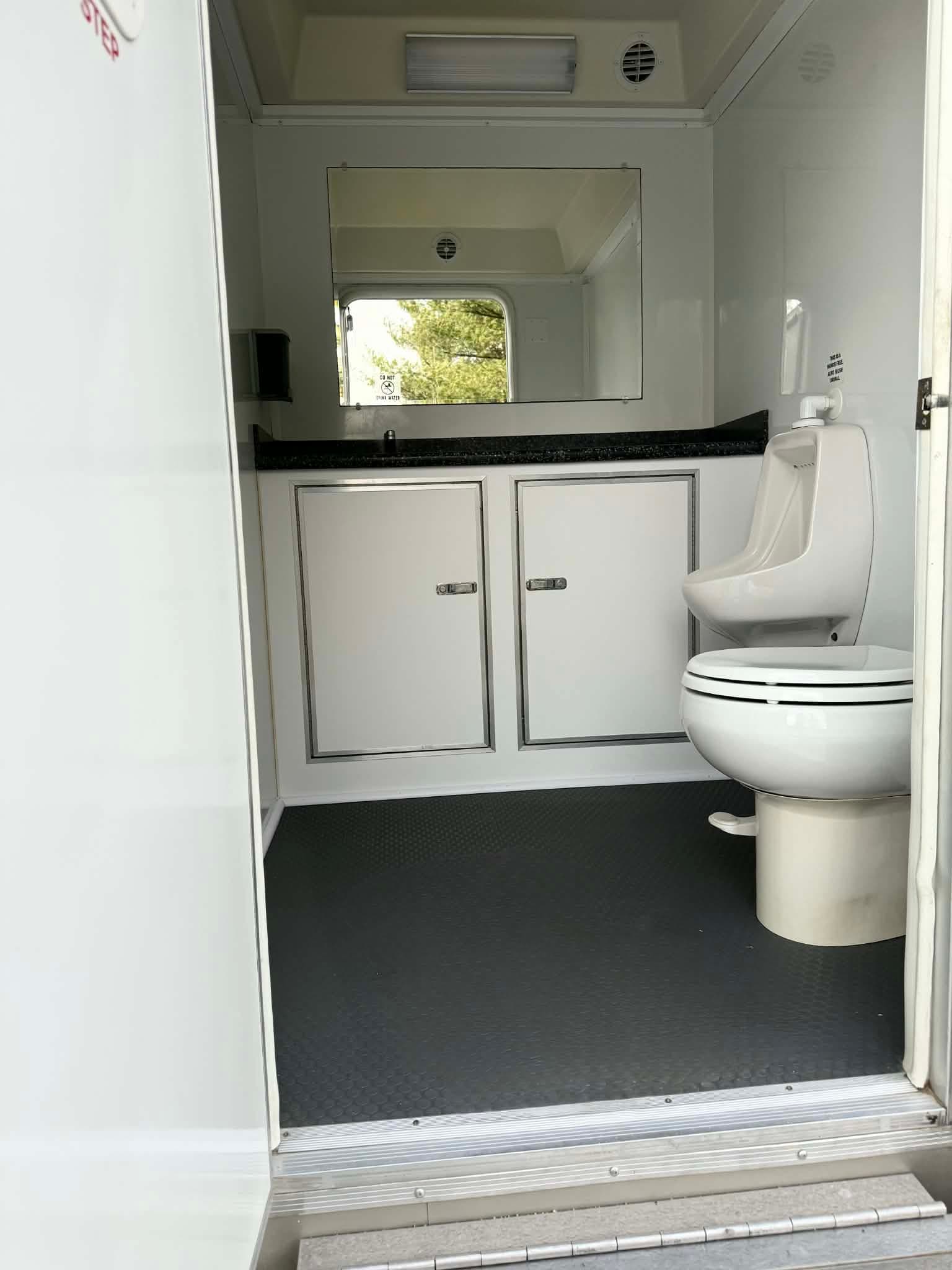 Two-stall interior entry view